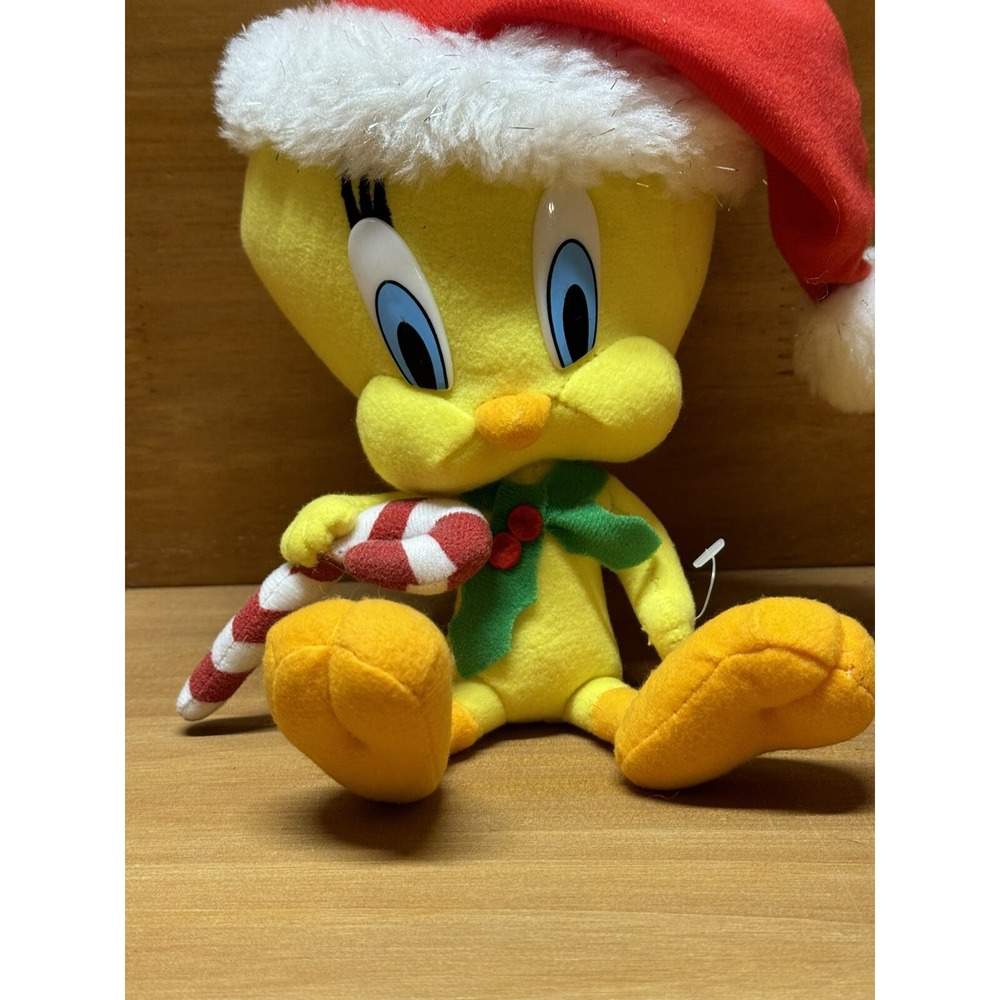 1998 Looney Tunes Play By Play Tweety Bird Christmas Plush 12"Toy Stuffed Animal